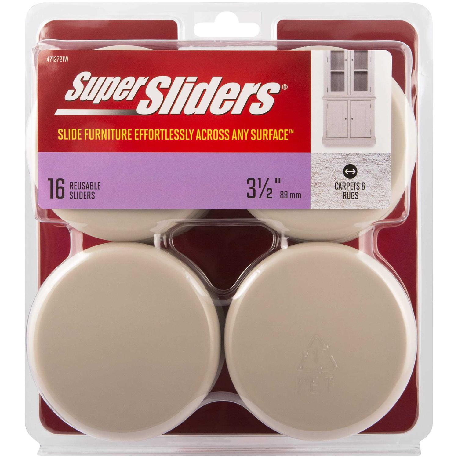 Super Sliders 3-1/2 inch Round Plastic Furniture Sliders