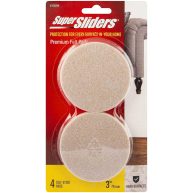 Super Sliders Round Self Stick Felt Furniture Pads for Hardwood