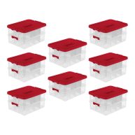 Sterilite 2-Layer Red Ornament Storage Box