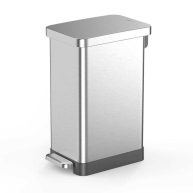 StyleWell SW 50L Stainless Steel Step-On Trash Can Slim Shape