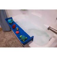 Tub Topper Bathtub Splash Guard Play Shelf Area -Toy Tray Caddy Holder Storage -Suction Cups Attach to Bath Tub -No Mess Water Spill in Bathroom