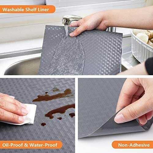 StaHom Shelf Liners for Kitchen Cabinets Refrigerator Liners Waterproof Oil-proof Kitchen Cupboard Liner Drawer Mats Eva Material Non Adhesive - Image 2