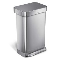 simplehuman 45 Liter Rectangular Hands-Free Kitchen Step Trash Can with Soft-Close Lid