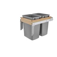 Rev-A-Shelf Double 35 Qt. Soft-Close Wood Top Mount Waste Bin 4WCTM-18BBSCDM2