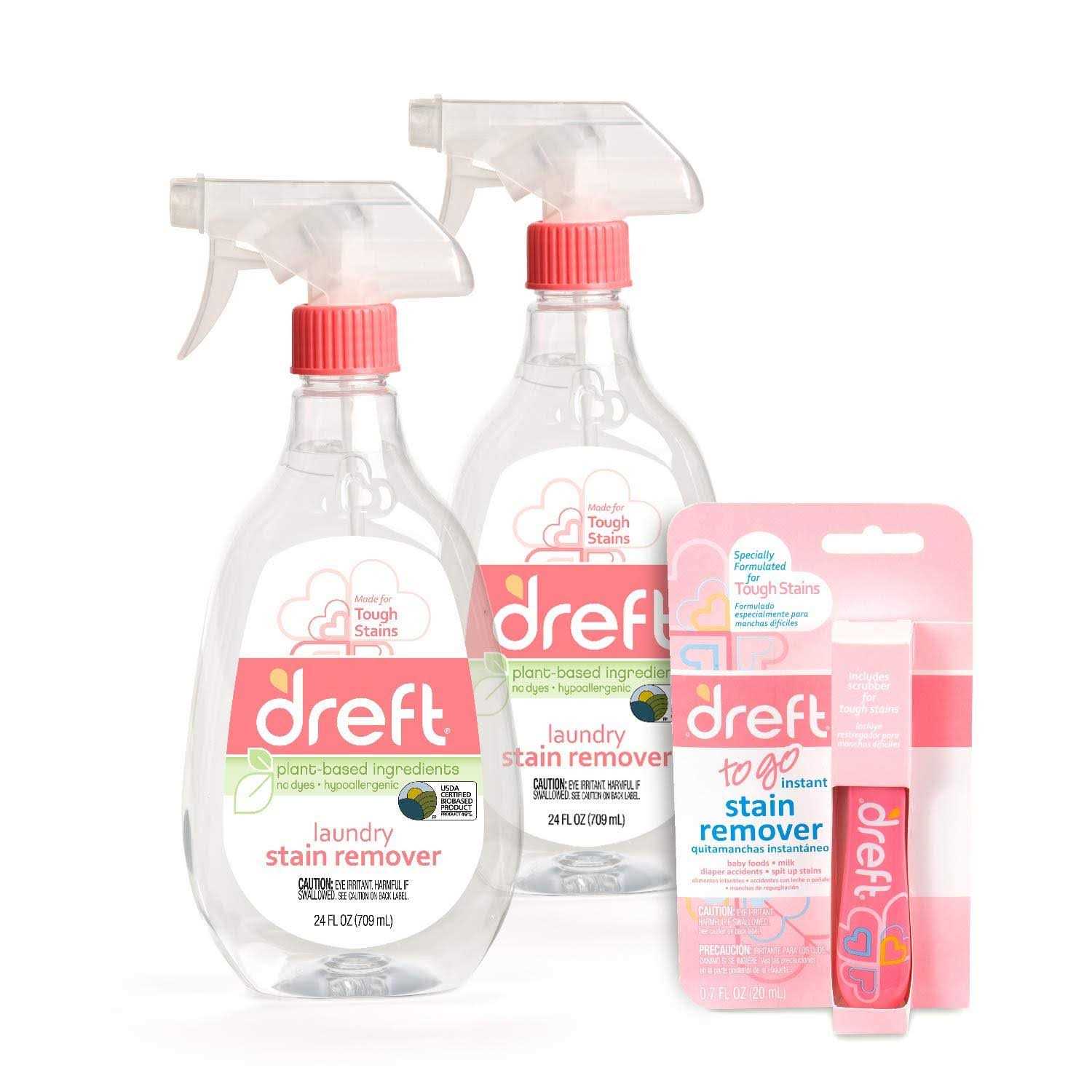 Stain Remover for Baby Clothes by Dreft 24oz Pack of 2 Laundry Stain Remover Spray + To Go Instant Stain Remover Pen - Image 3