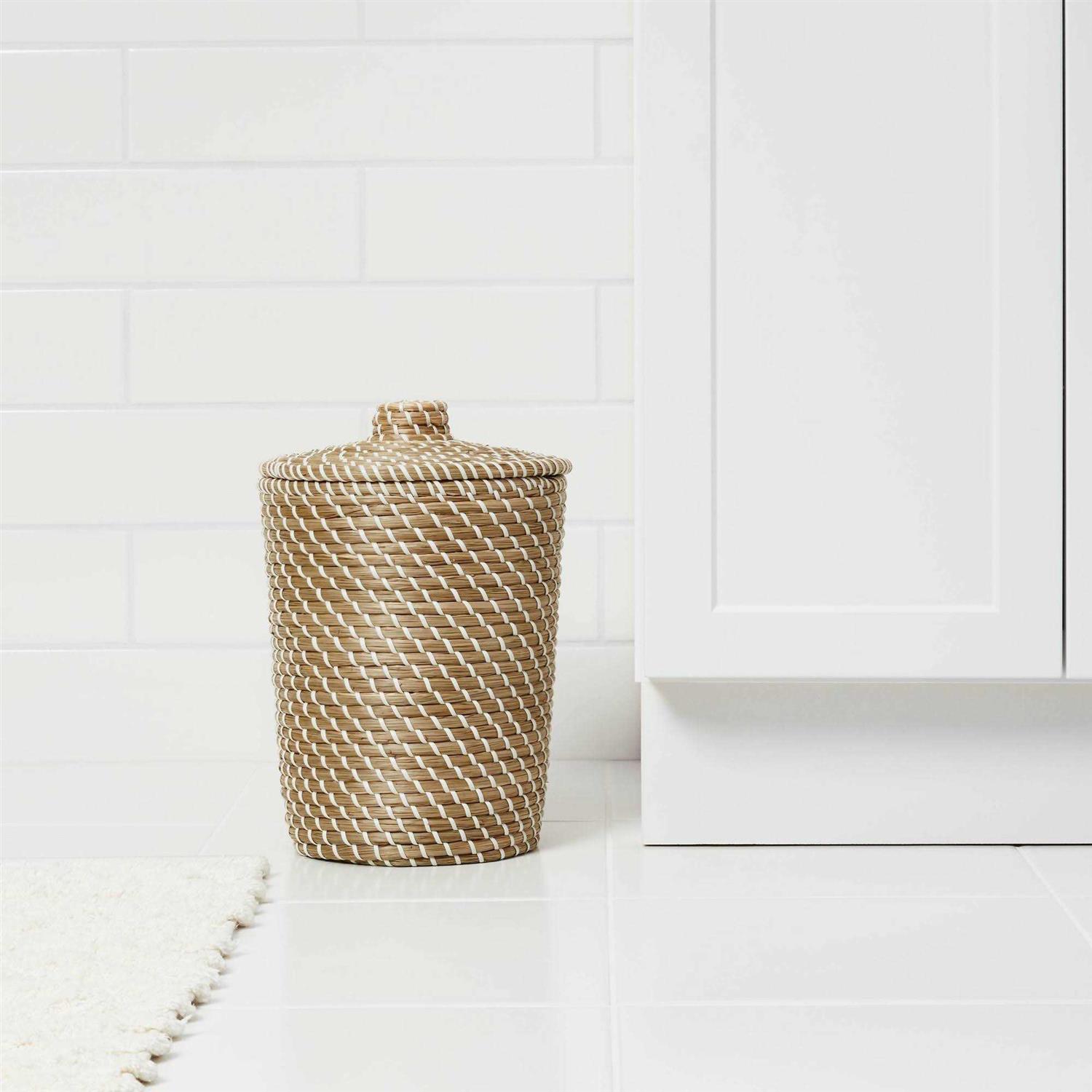 Threshold Solid Bathroom Wastebasket Tan - Image 3