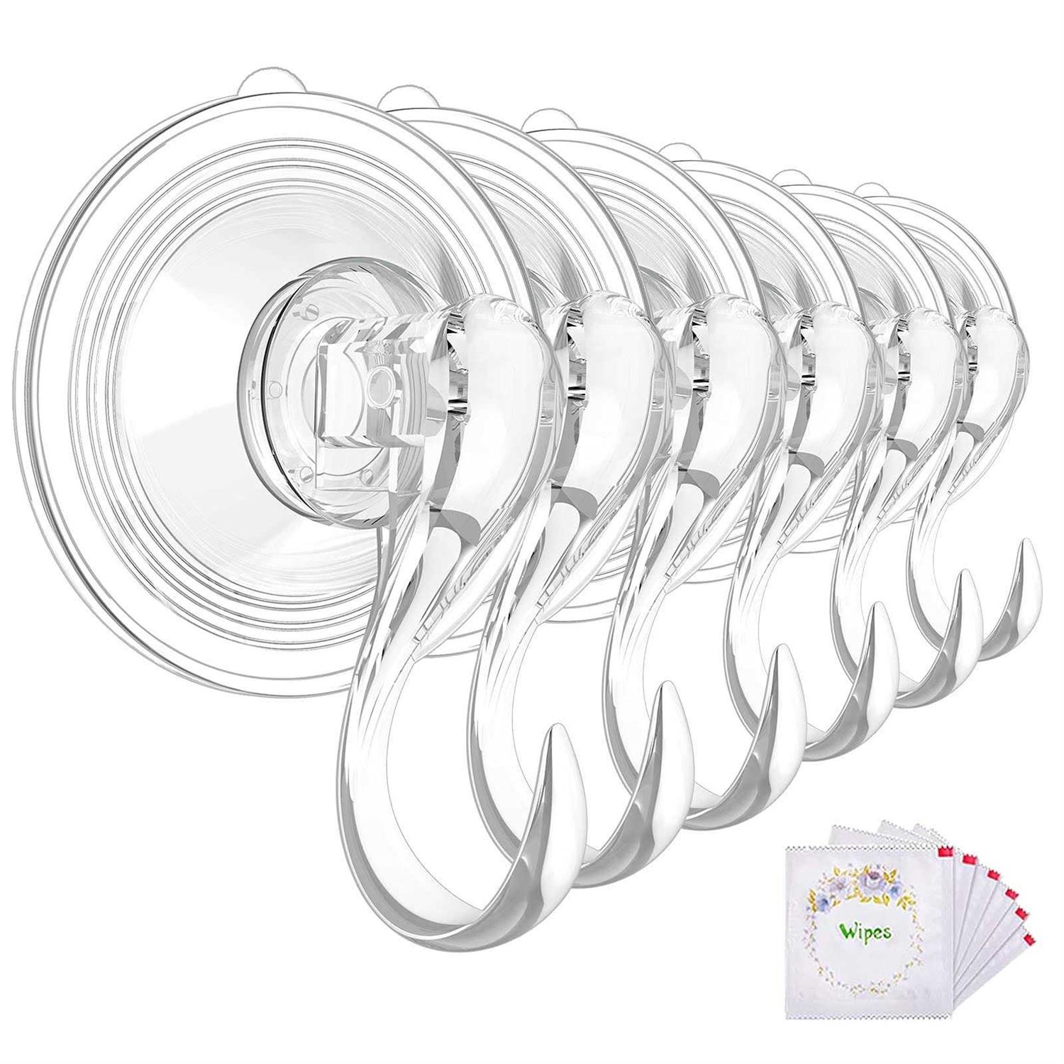 VIS’V Wreath Hanger Large Clear Heavy Duty Suction Cup Wreath Hooks with Wipes 22 LB Removable Strong Window Glass Door Suction Cup Wreath Holder - Image 4