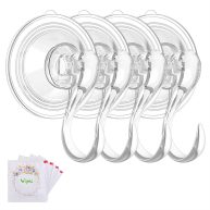 VIS’V Wreath Hanger Large Clear Heavy Duty Suction Cup Wreath Hooks with Wipes 22 LB Removable Strong Window Glass Door Suction Cup Wreath Holder
