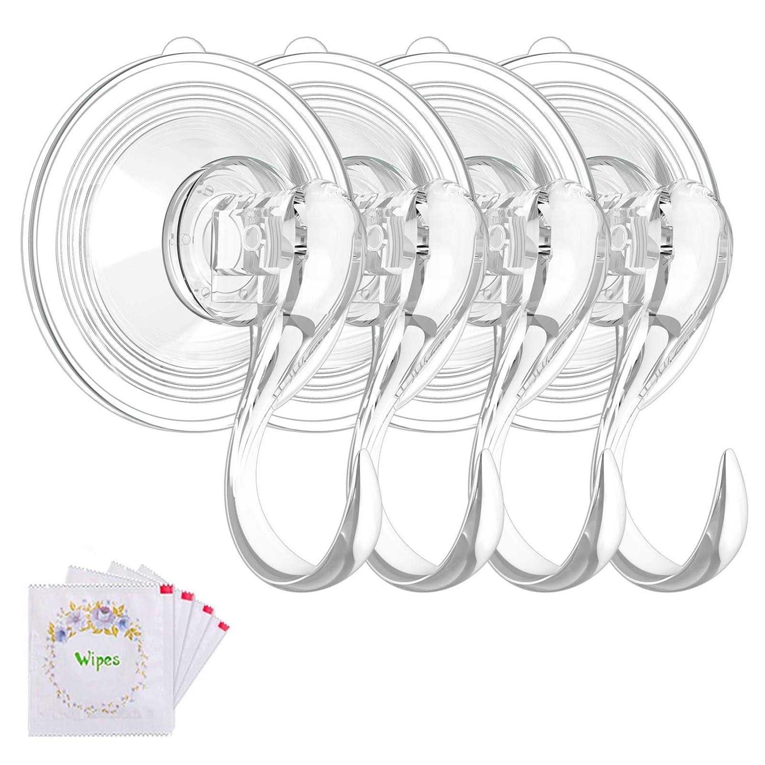 VIS’V Wreath Hanger Large Clear Heavy Duty Suction Cup Wreath Hooks with Wipes 22 LB Removable Strong Window Glass Door Suction Cup Wreath Holder