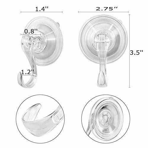 VIS’V Wreath Hanger Large Clear Heavy Duty Suction Cup Wreath Hooks with Wipes 22 LB Removable Strong Window Glass Door Suction Cup Wreath Holder - Image 5