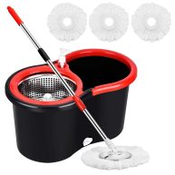 Spin Mop Bucket, 360 Spin Mop and Bucket System with 3 Mop Heads