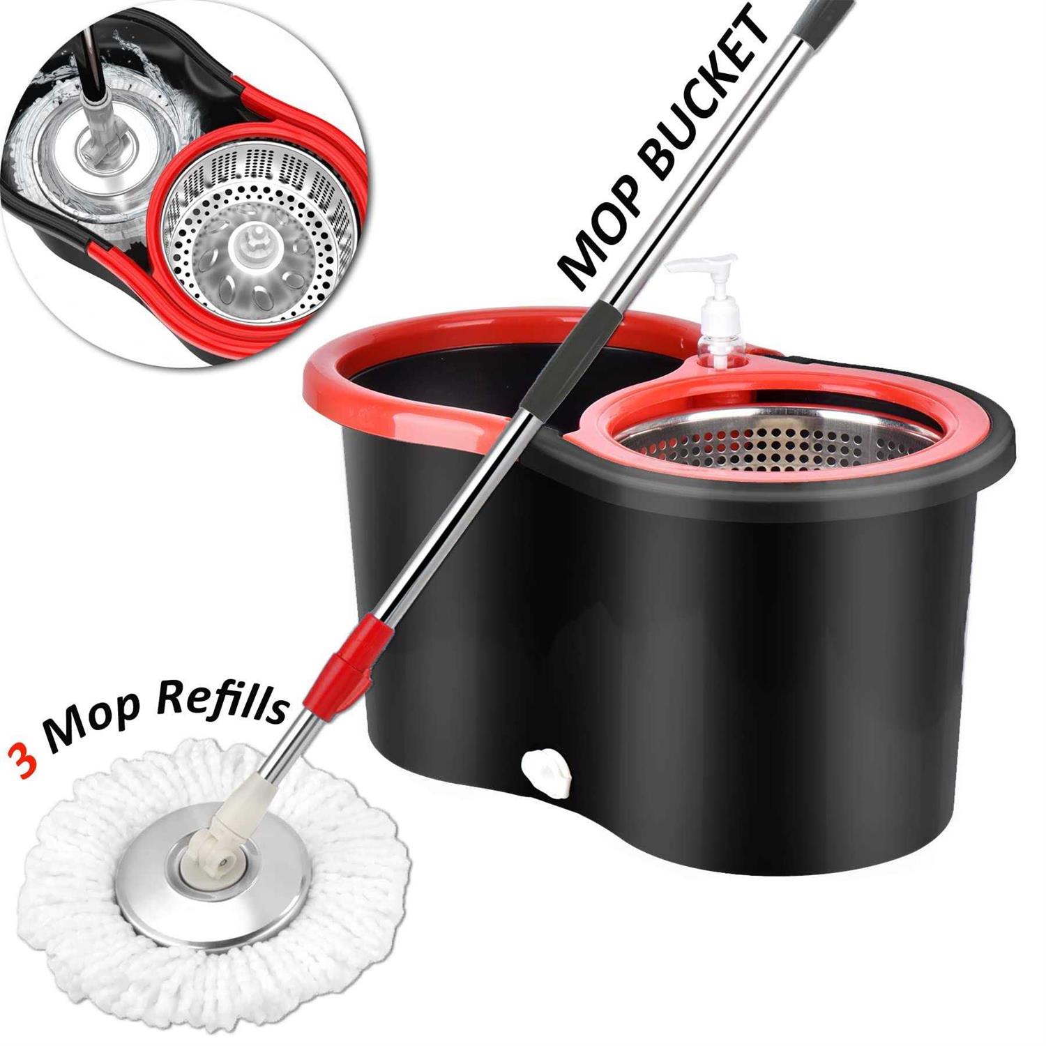 Spin Mop Bucket, 360 Spin Mop and Bucket System with 3 Mop Heads - Image 5