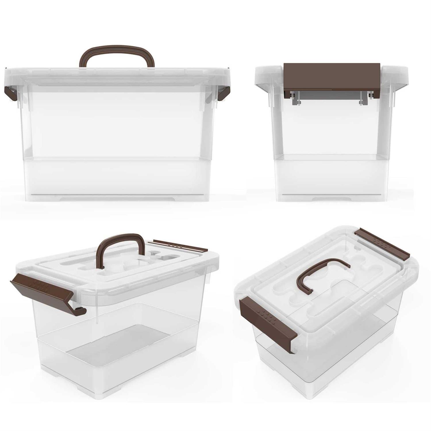 WYT Clear Storage Latch Box 6 Pack Storage Organizer Bins with Latching Handle and - Image 4