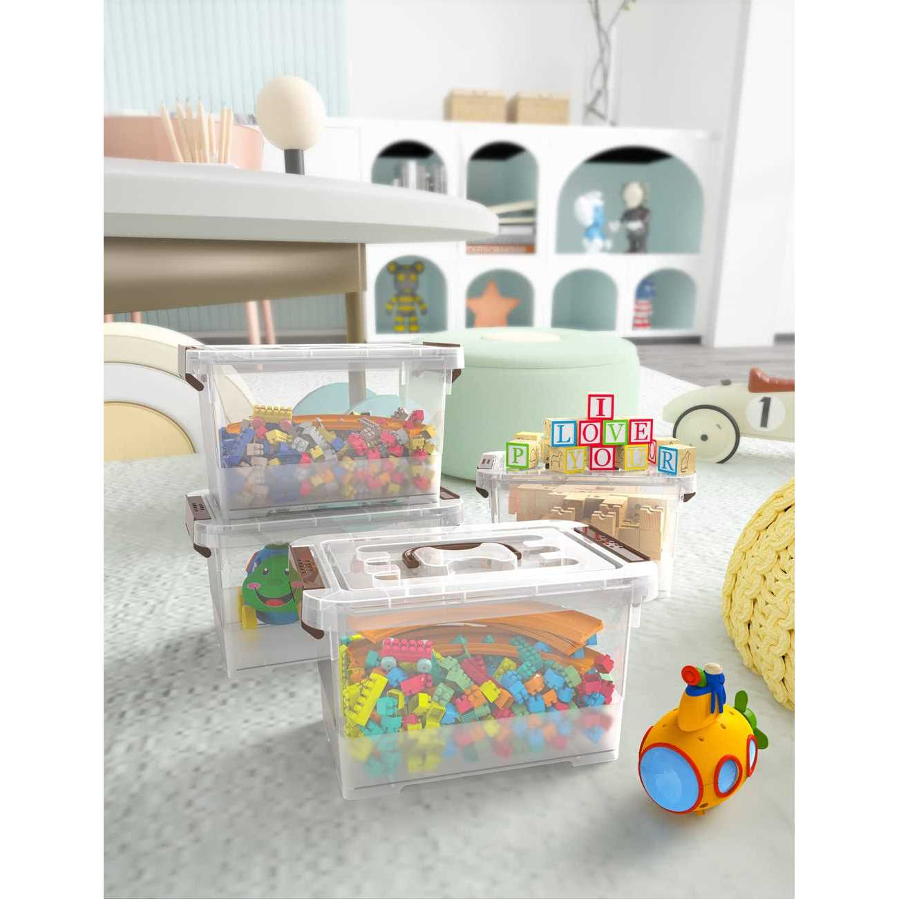 WYT Clear Storage Latch Box 6 Pack Storage Organizer Bins with Latching Handle and - Image 5