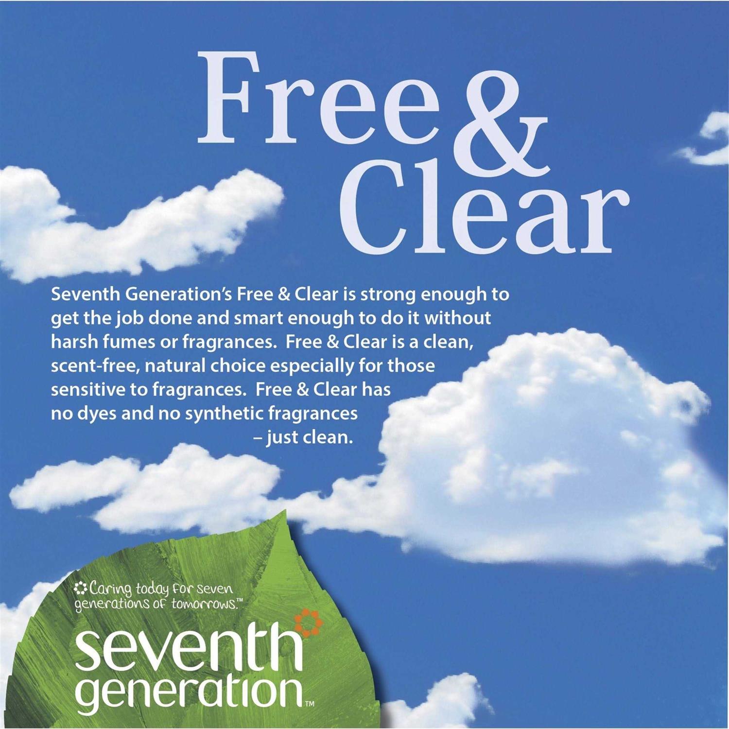 Seventh Generation Chlorine Free Bleach, Free & Clear – 64 fl oz jug - Image 3
