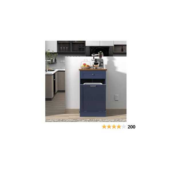 Tilt Out Trash Cabinet 10 Gallon Wooden Free Standing TOLEAD Finish/Color - Image 2