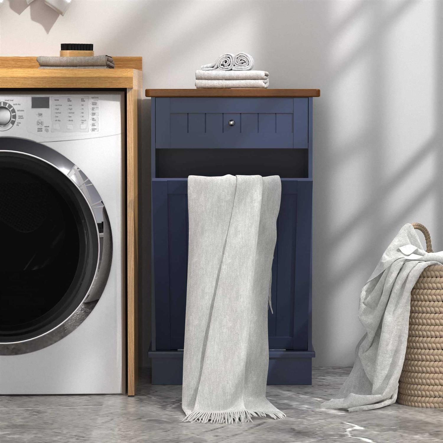 Tilt Out Trash Cabinet 10 Gallon Wooden Free Standing TOLEAD Finish/Color - Image 5