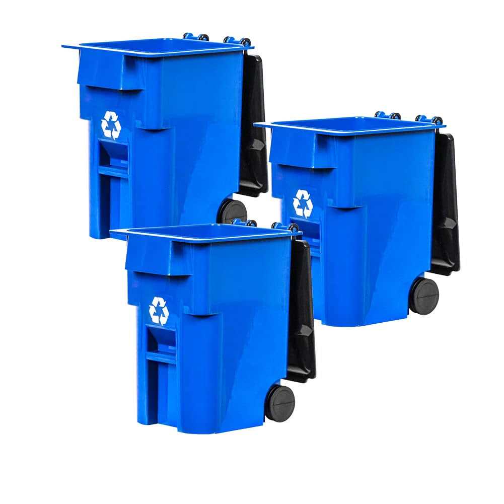 Set of 3 Mini Trash Cans With Lid & Wheels for WWE Wrestling Action Figures