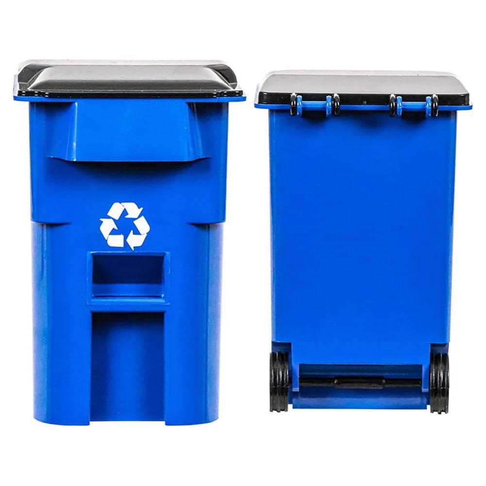 Set of 3 Mini Trash Cans With Lid & Wheels for WWE Wrestling Action Figures - Image 4