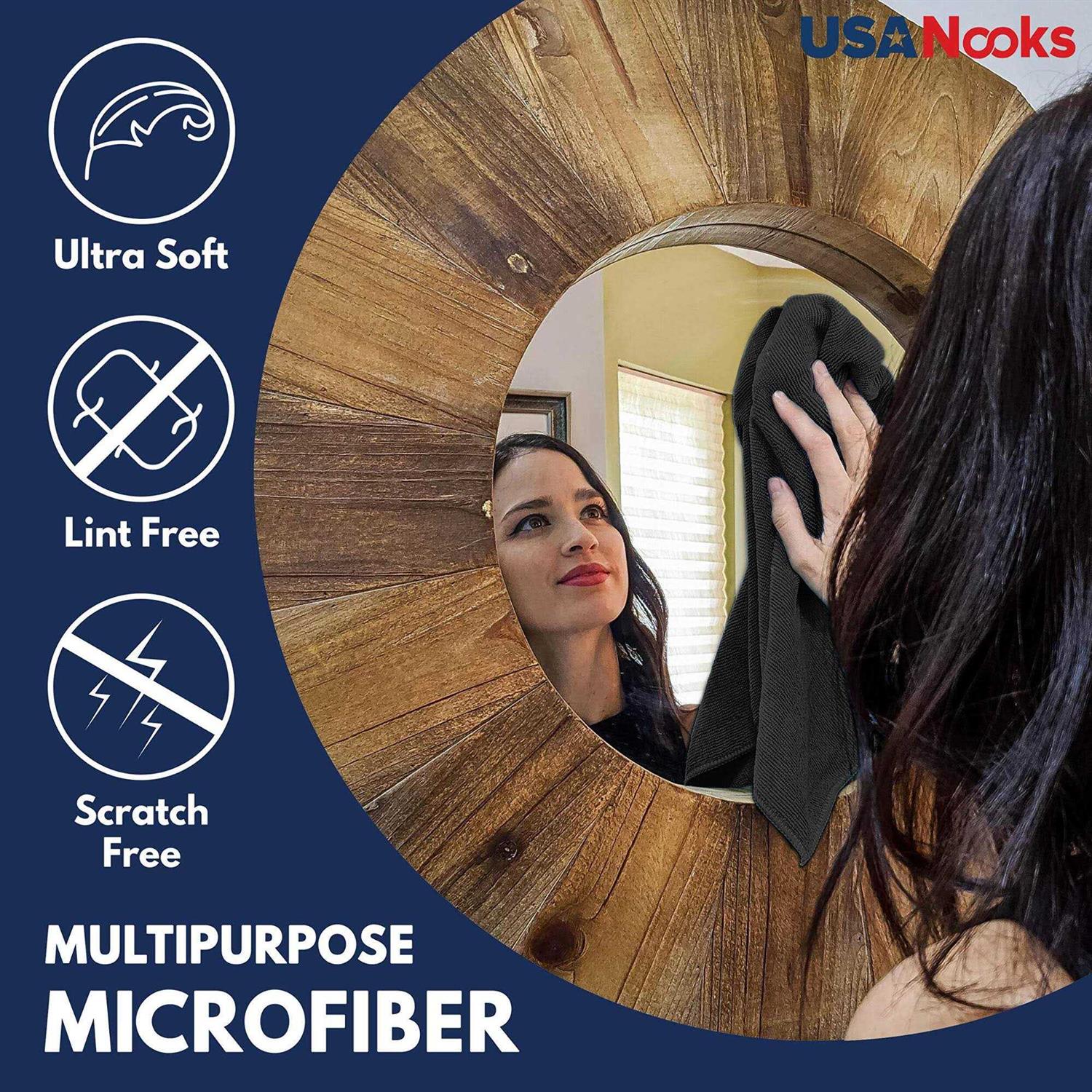 Usanooks Microfiber Cleaning Cloth 12Pcs High Performance 1200 Washes - Image 4