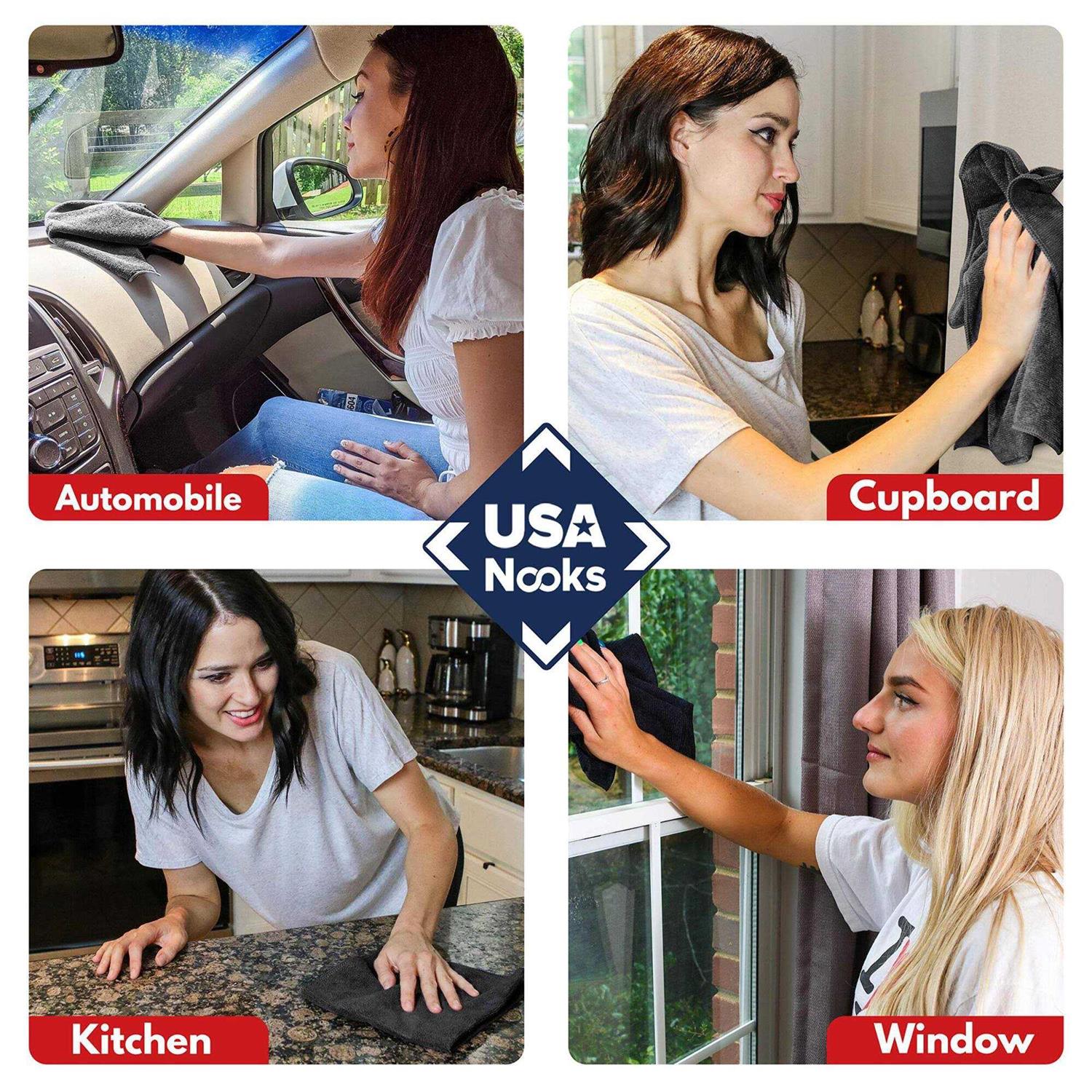 Usanooks Microfiber Cleaning Cloth 12Pcs High Performance 1200 Washes - Image 5