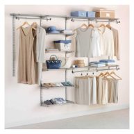 Rubbermaid 4-8ft Expandable Deluxe Closet Kit Storage Solution