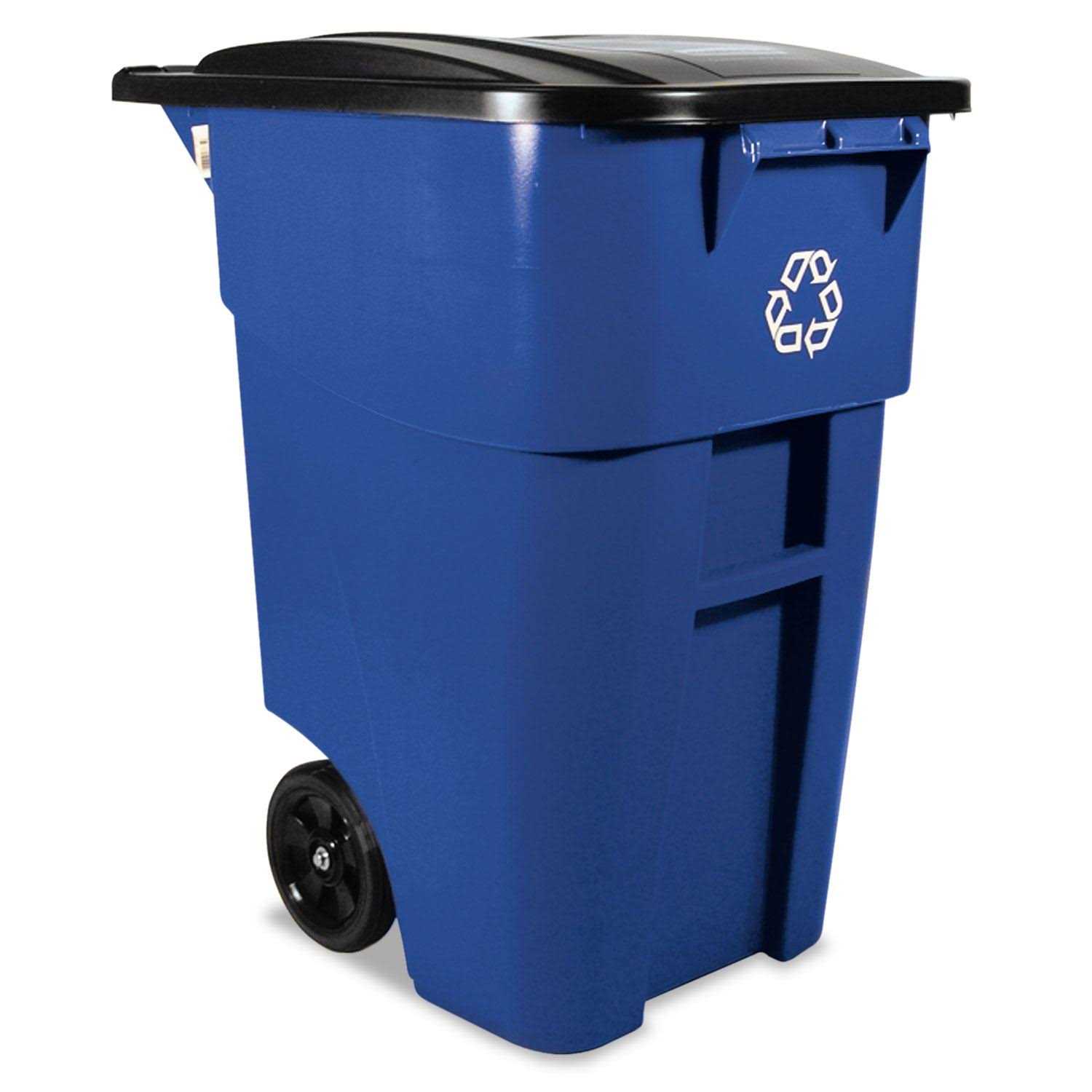 Rubbermaid Commercial Brute Recycling Rollout Container FG9W2773BLUE