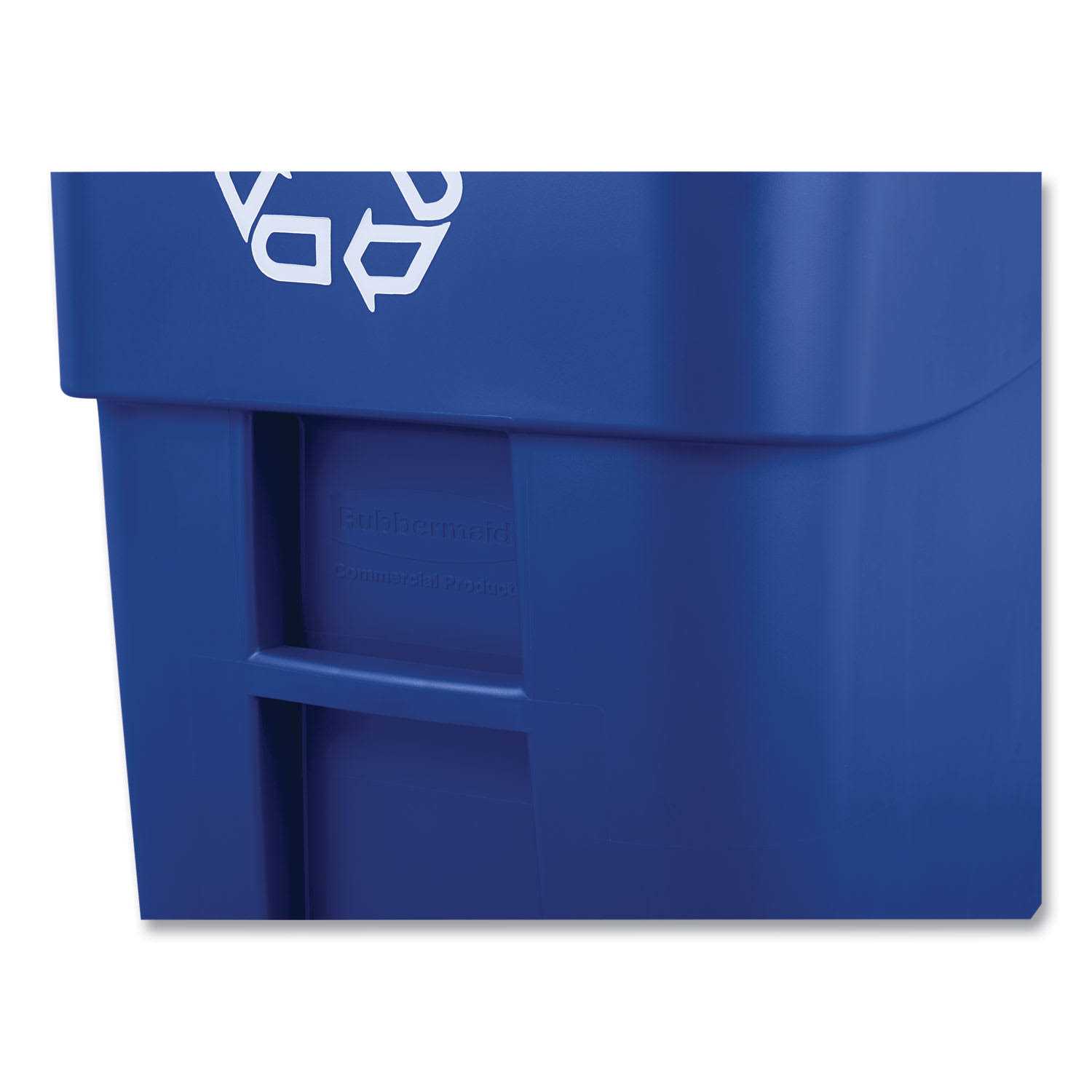 Rubbermaid Commercial Brute Recycling Rollout Container FG9W2773BLUE - Image 4