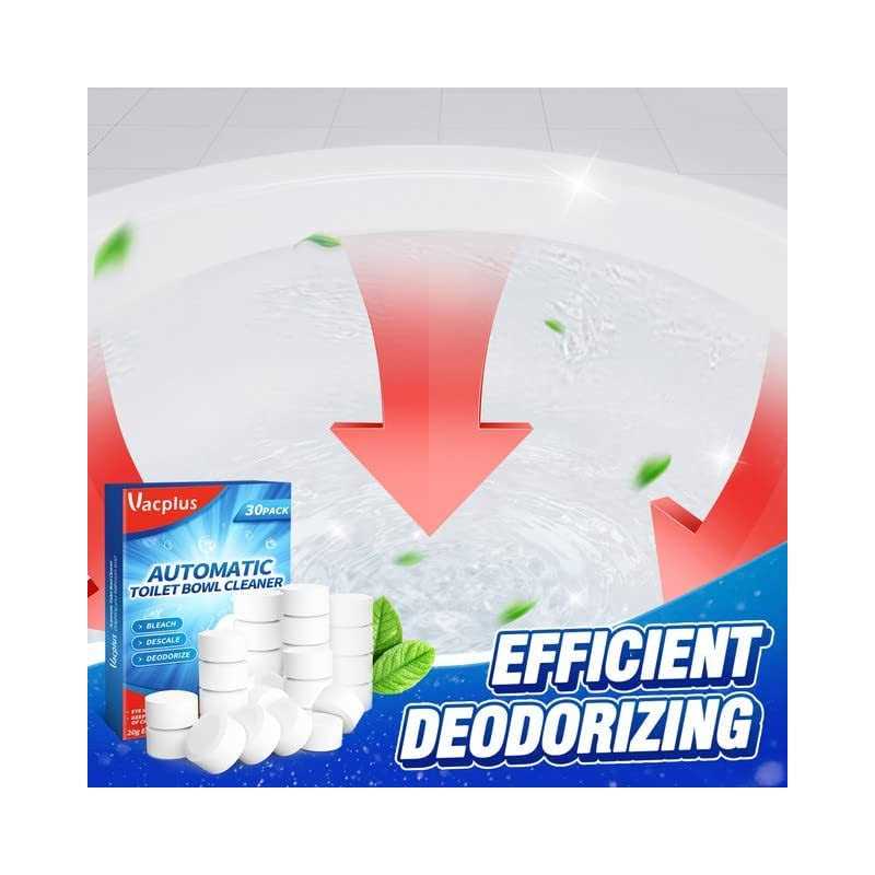 Vacplus Toilet Bowl Cleaner Tablets Automatic Toilet Bowl Cleaners with Bleach - Image 5