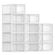 SONGMICS Shoe Boxes Pack of 12 Stackable Shoe Storage Organizers