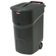 Rubbermaid Roughneck 45 gal. Black Wheeled Trash Can with Lid