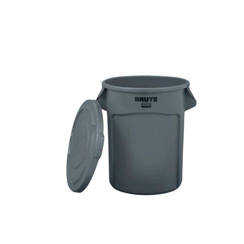 Rubbermaid Brute 20 Gal. Round Vented Trash Can with Lid FG264360GRAY