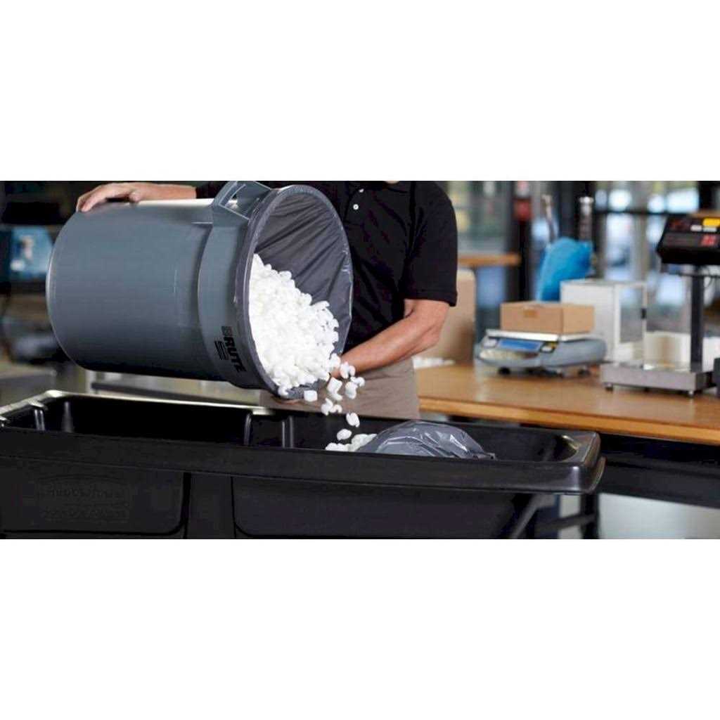 Rubbermaid Brute 20 Gal. Round Vented Trash Can with Lid FG264360GRAY - Image 2