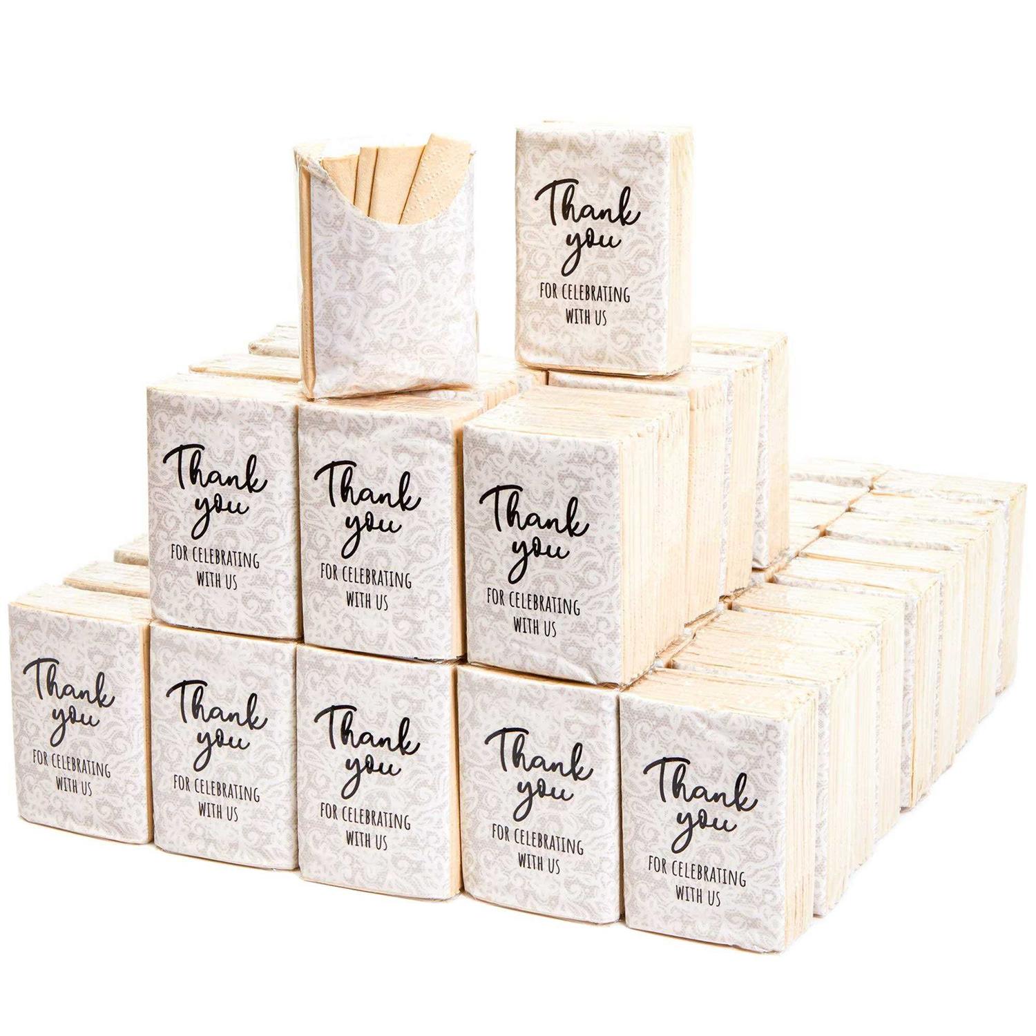 Sparkle and Bash 60 Pocket Size Travel Tissues Packs For Party Favors