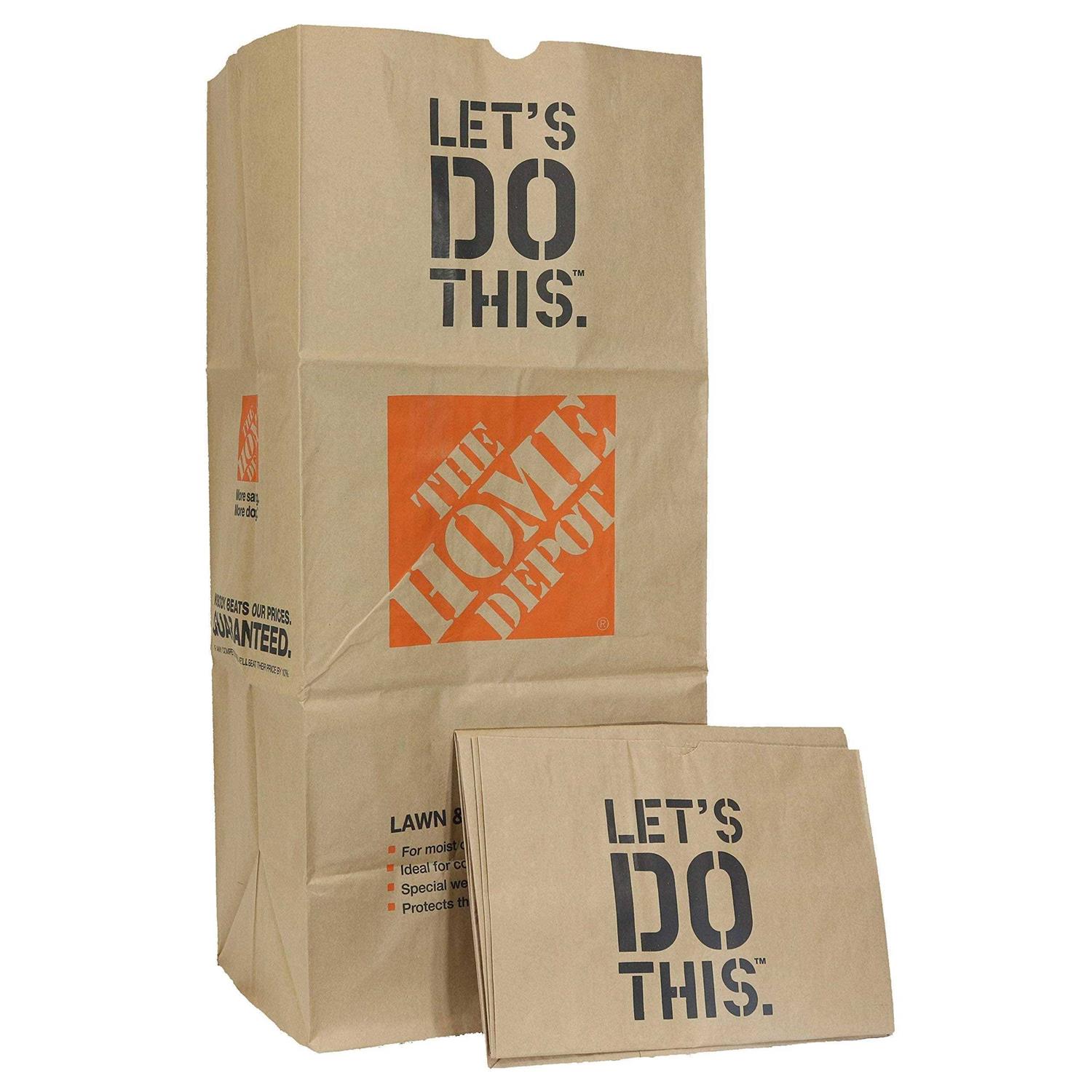 The Home Depot 49022-25pk Heavy Duty Brown Paper Lawn and Refuse Bags for Home and Garden