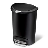 simplehuman Semi-Round Plastic Step Trash Can