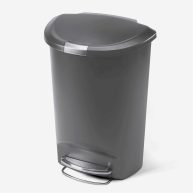 simplehuman Semi-Round Plastic Step Trash Can