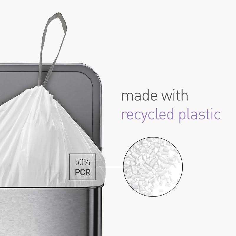 simplehuman 13 Gal. Extra Strong Tall Kitchen Drawstring Trash Bags - Image 3