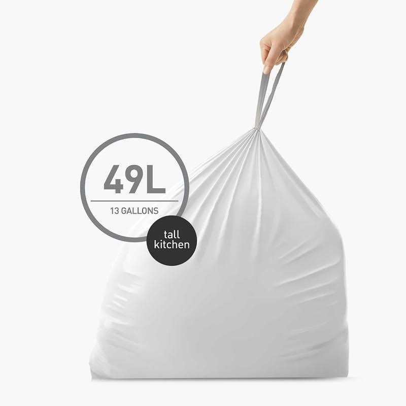 simplehuman 13 Gal. Extra Strong Tall Kitchen Drawstring Trash Bags - Image 5
