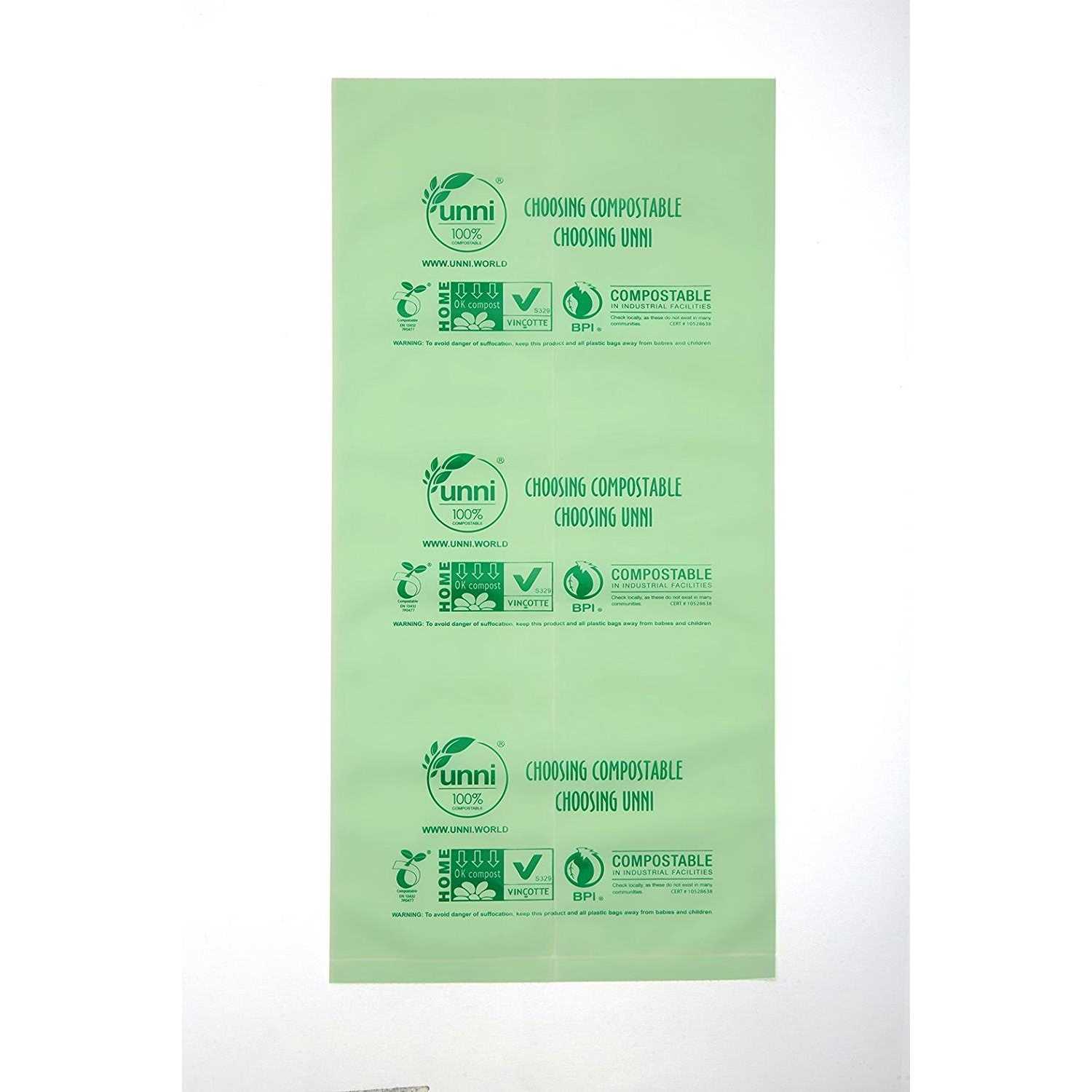 Unni Astm D6400 100% Compostable Bags 100 Count - Image 2