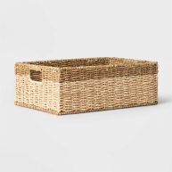 Threshold Palm Leaf and Seagrass Folio Bin White