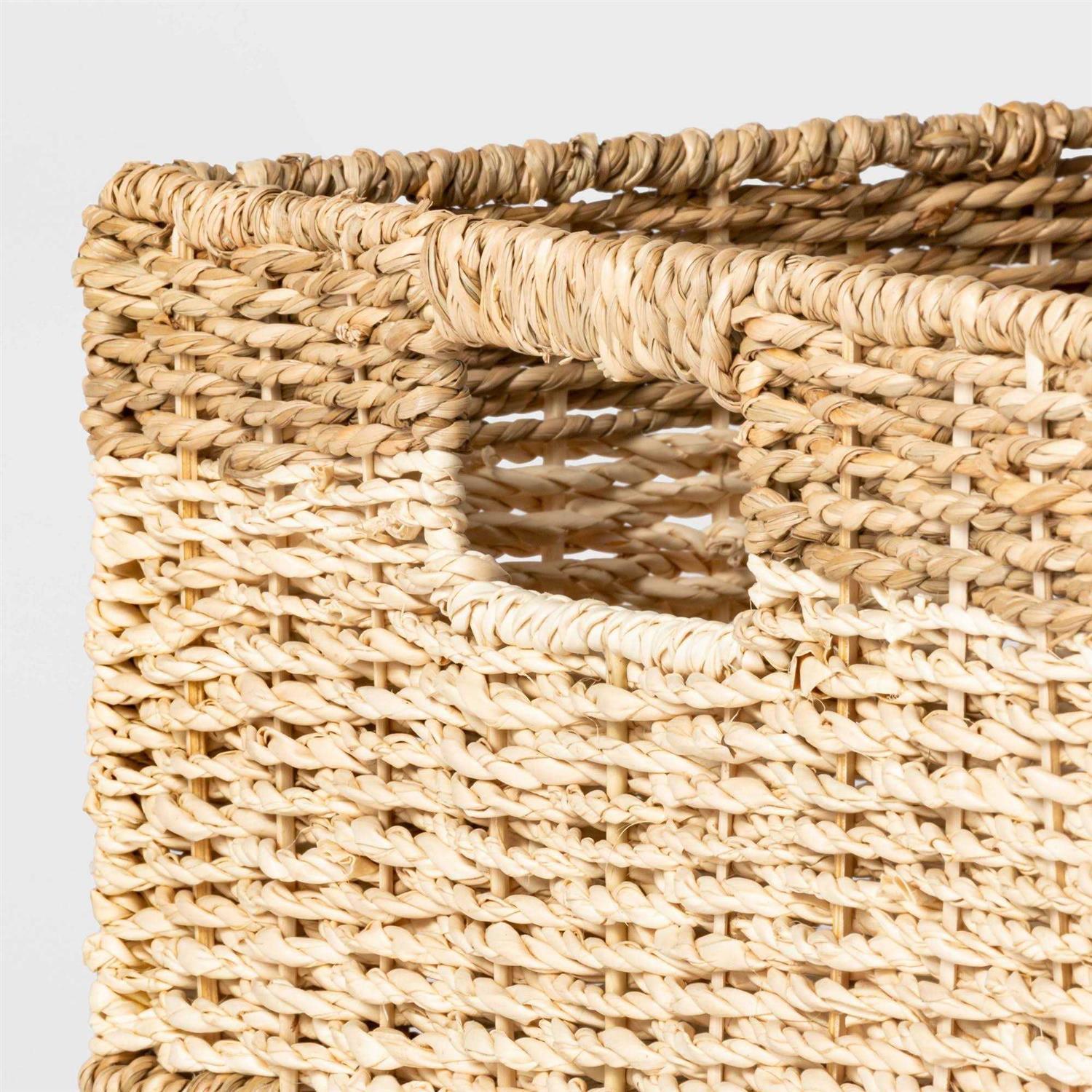 Threshold Palm Leaf and Seagrass Folio Bin White - Image 3