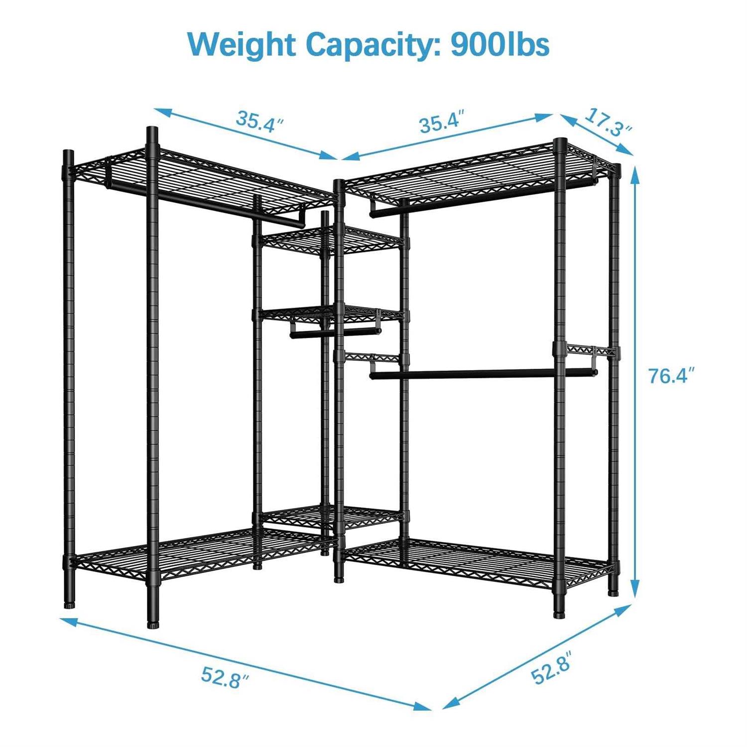 VIPEK L6 Garment Rack Heavy Duty Clothes Rack Corner Closet Rack L Shaped Clothing Rack - Image 4