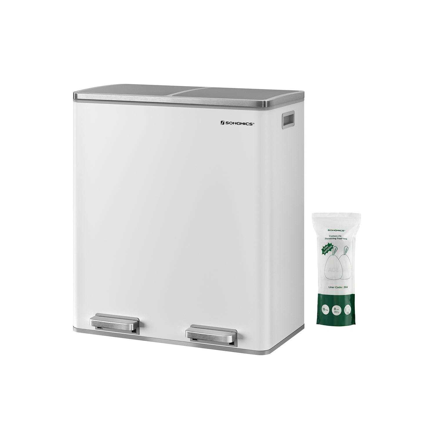 SONGMICS 2 x 30L Kitchen Trash Can - Image 3