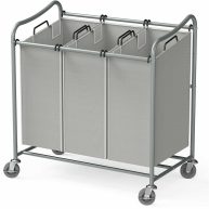 Simple Houseware Simplehouseware Heavy Duty 3-Bag Laundry Sorter Rolling Cart