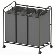 Simple Houseware Simplehouseware Heavy Duty 3-Bag Laundry Sorter Rolling Cart