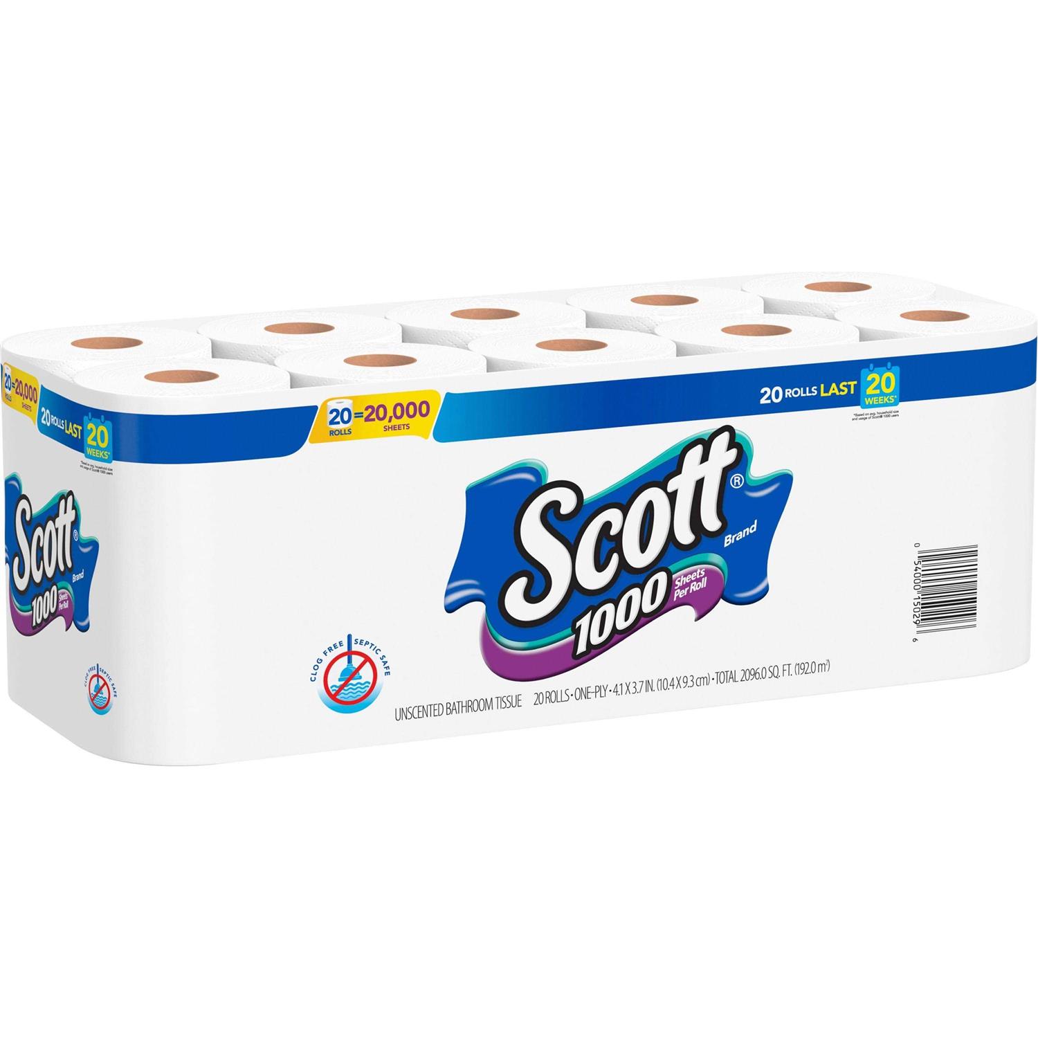 Scott 1000 Bathroom Tissue 1-Ply