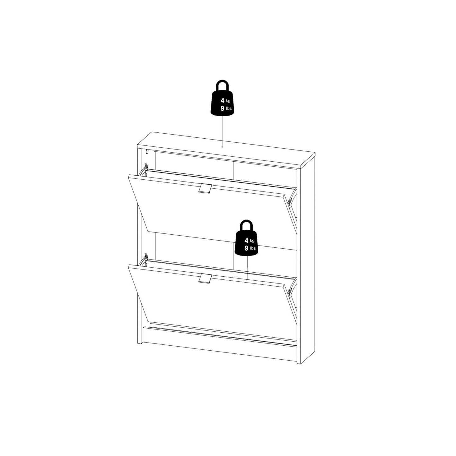 Tvilum Bright 2 Drawer Shoe Cabinet - Image 5