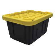 Tough Box 5 Gallon Black Storage Tote with Yellow Lid 5GTBXBLKYW