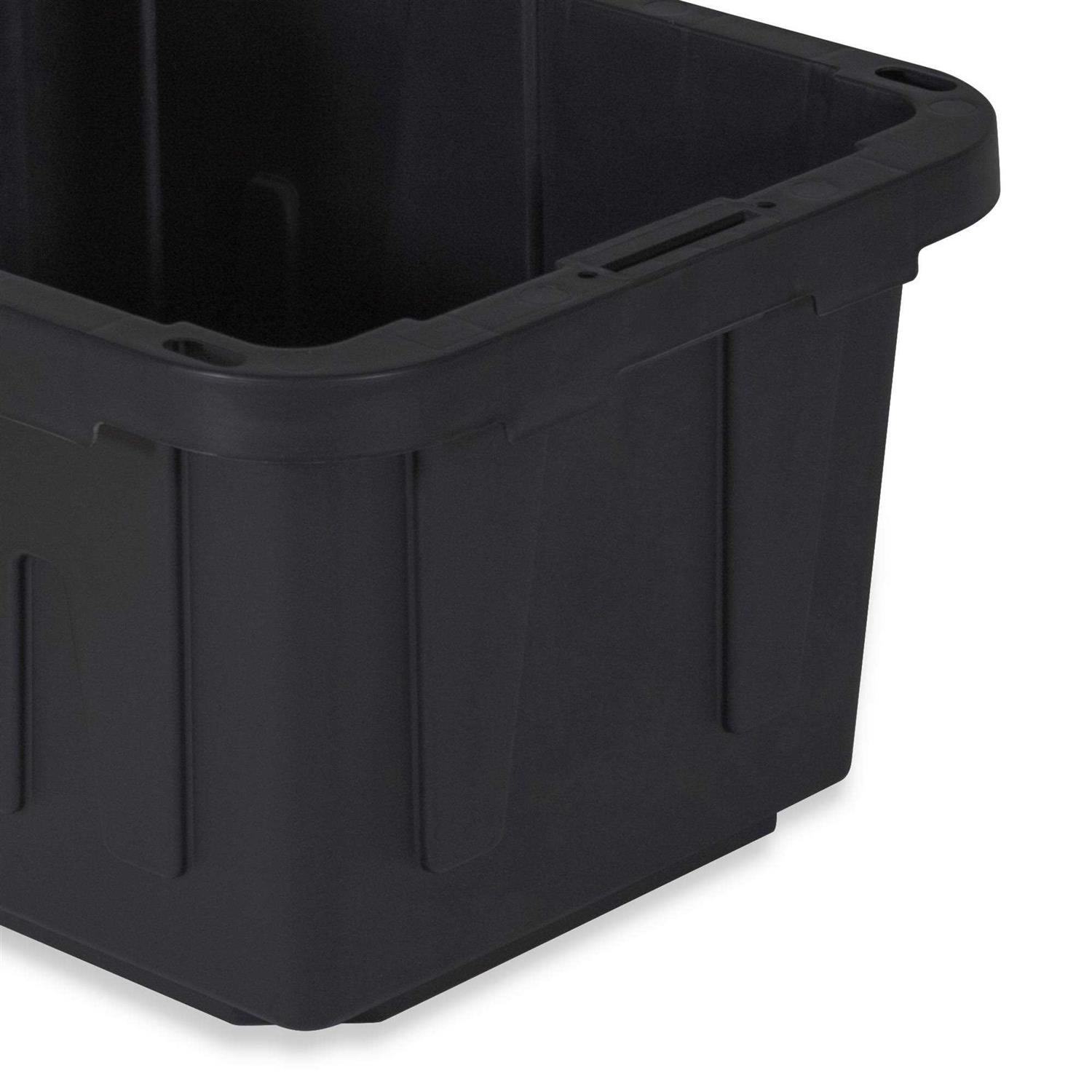 Tough Box 5 Gallon Black Storage Tote with Yellow Lid 5GTBXBLKYW - Image 3